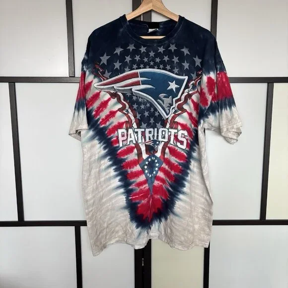 Vintage New England Patriots Tie-Dye T-Shirt Men’s 2XL XXL NFL Football Y2K - Picture 1 of 16